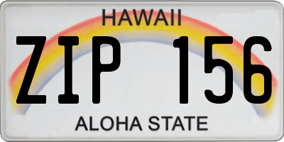 HI license plate ZIP156