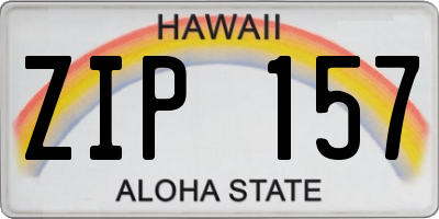 HI license plate ZIP157