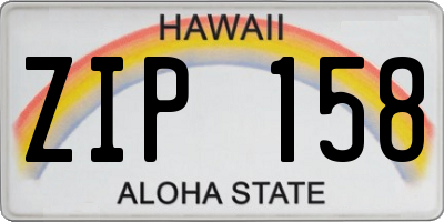HI license plate ZIP158