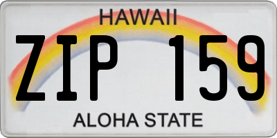 HI license plate ZIP159