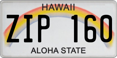 HI license plate ZIP160
