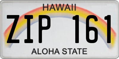 HI license plate ZIP161