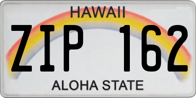 HI license plate ZIP162