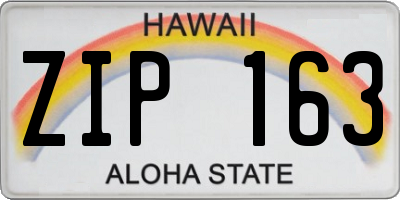 HI license plate ZIP163