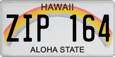 HI license plate ZIP164