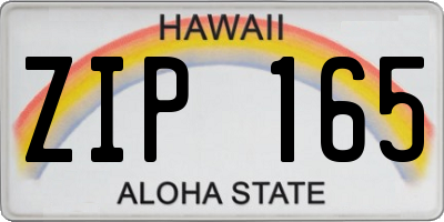 HI license plate ZIP165
