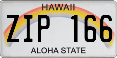 HI license plate ZIP166