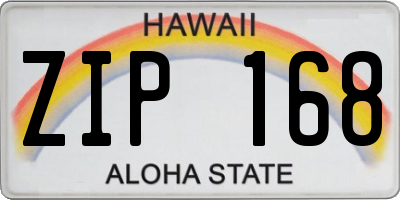 HI license plate ZIP168