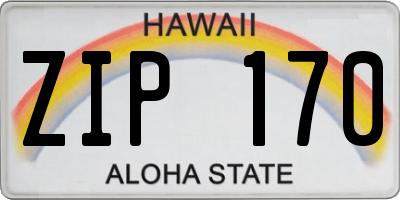 HI license plate ZIP170