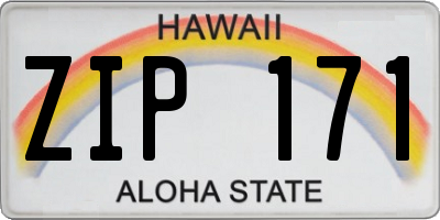 HI license plate ZIP171