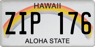 HI license plate ZIP176