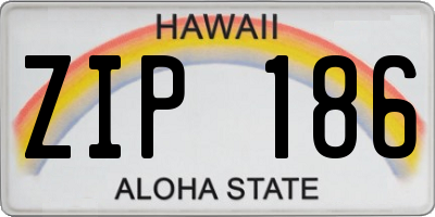 HI license plate ZIP186