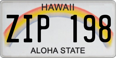 HI license plate ZIP198