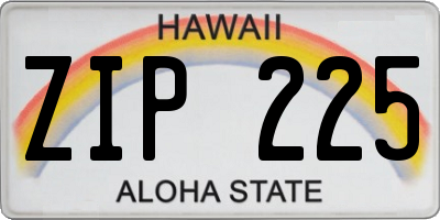 HI license plate ZIP225