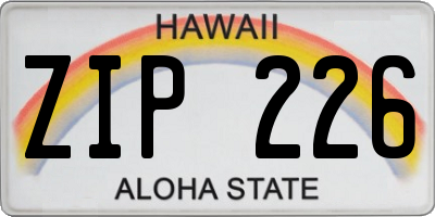 HI license plate ZIP226