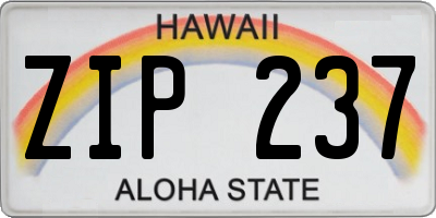 HI license plate ZIP237