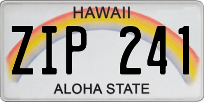 HI license plate ZIP241