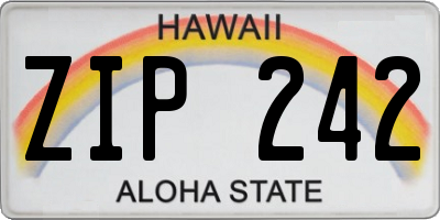 HI license plate ZIP242