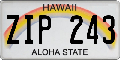HI license plate ZIP243