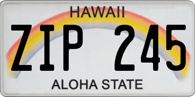 HI license plate ZIP245