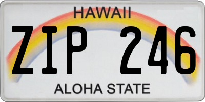 HI license plate ZIP246