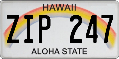 HI license plate ZIP247