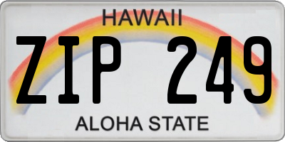 HI license plate ZIP249