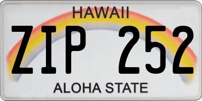HI license plate ZIP252