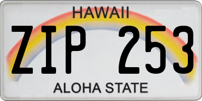 HI license plate ZIP253