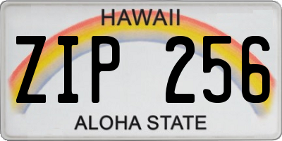 HI license plate ZIP256