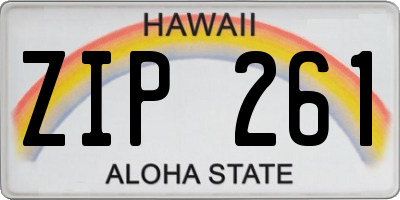 HI license plate ZIP261