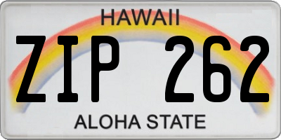 HI license plate ZIP262