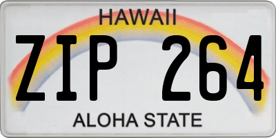 HI license plate ZIP264