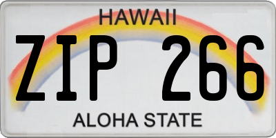 HI license plate ZIP266