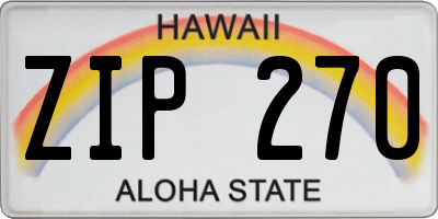 HI license plate ZIP270