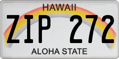 HI license plate ZIP272