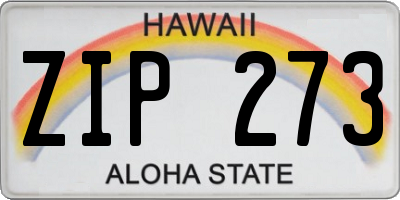 HI license plate ZIP273