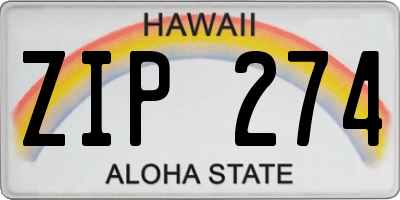 HI license plate ZIP274