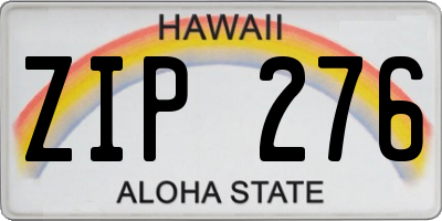 HI license plate ZIP276