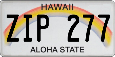 HI license plate ZIP277