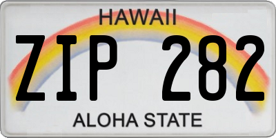 HI license plate ZIP282