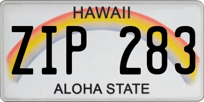 HI license plate ZIP283
