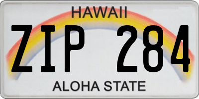 HI license plate ZIP284