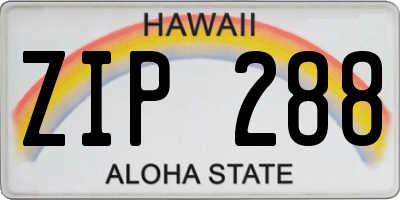 HI license plate ZIP288