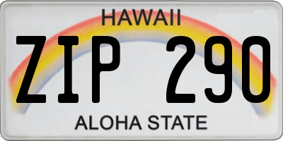 HI license plate ZIP290