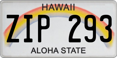 HI license plate ZIP293