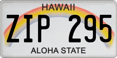 HI license plate ZIP295