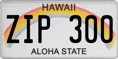 HI license plate ZIP300