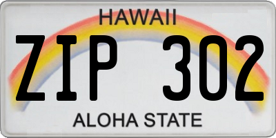 HI license plate ZIP302