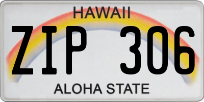 HI license plate ZIP306